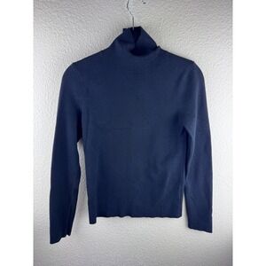 Cider Turtleneck Sweater Women Size M Black Long Sleeve Stretch Minimalist Indie